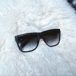 Alexander McQueen Black Croc Sunglasses
